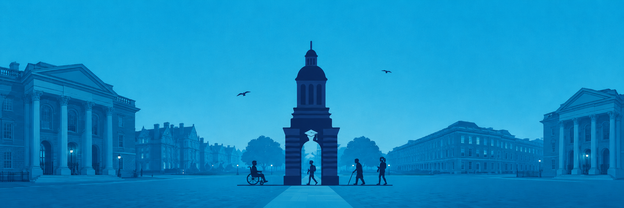 Illustrated of the Campanile, Trinity College Dublin.